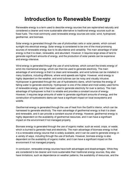 IntroductiontoRenewableEnergyandItsImportance